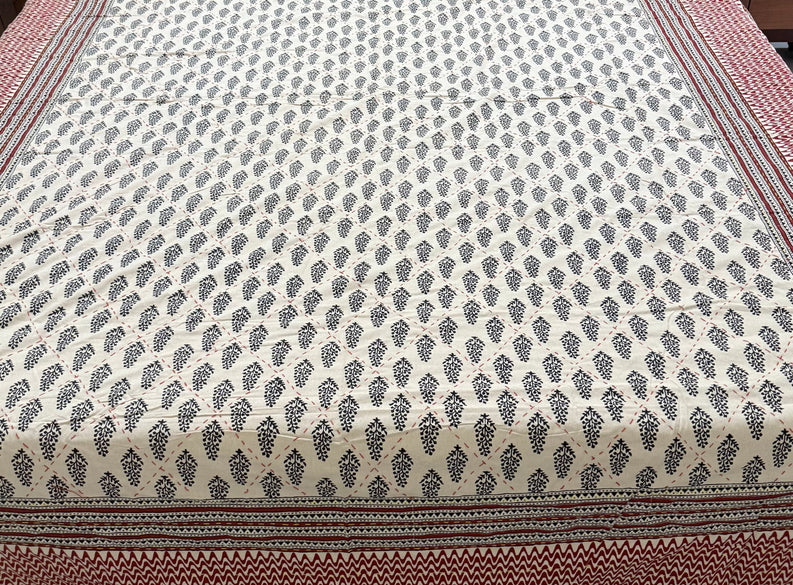 Handstitched Kantha Bed Covers – Artisanal Cotton Comfort | Aavya Homes - Aavya Homes