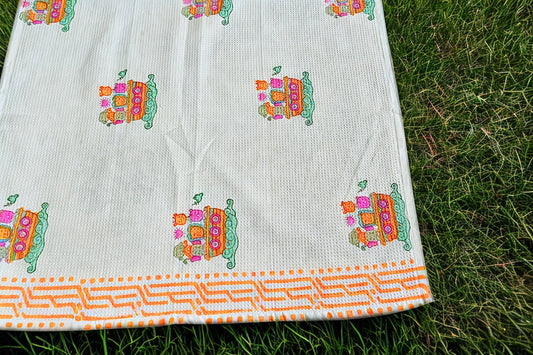 Sail & Snuggle – hand block printed Soft Cotton Bath Towel (Quick Dry, 100% Cotton) for kids 🌊🦒🐒