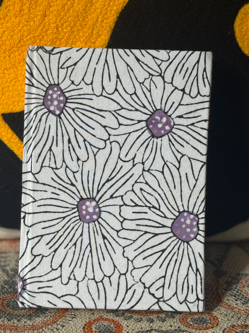 floral pattern on off white diary