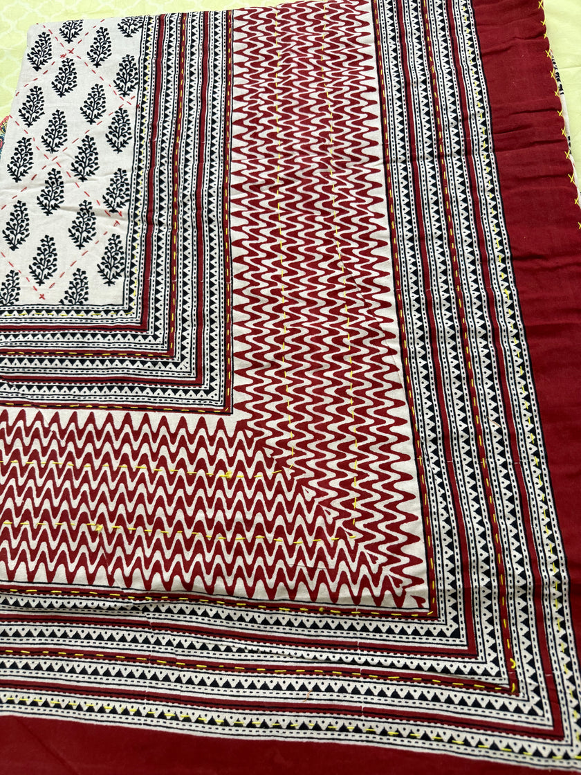 Tranquility forever | Handstitched Kantha Bedcover|Aavya Homes - Aavya Homes