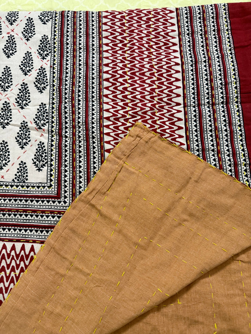 Tranquility forever | Handstitched Kantha Bedcover|Aavya Homes - Aavya Homes
