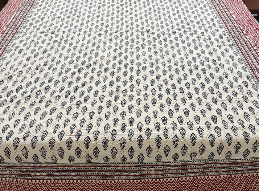 Tranquility forever | Handstitched Kantha Bedcover|Aavya Homes - Aavya Homes