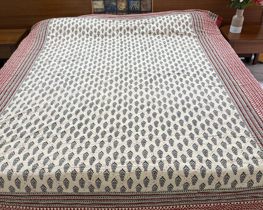 Tranquility forever | Handstitched Kantha Bedcover|Aavya Homes - Aavya Homes