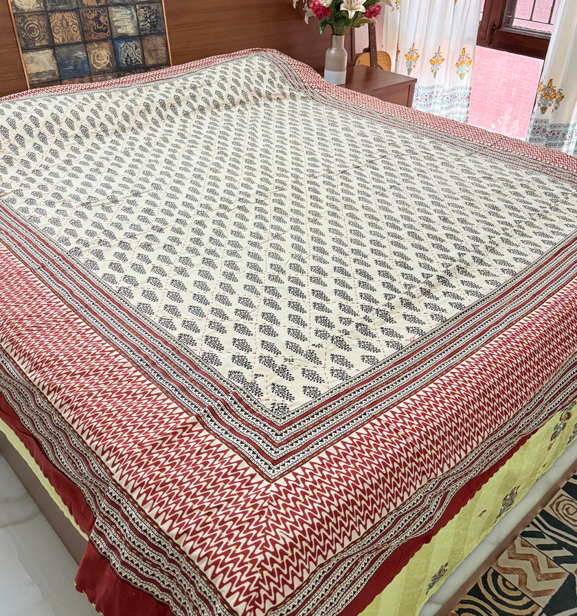 Tranquility forever | Handstitched Kantha Bedcover|Aavya Homes - Aavya Homes