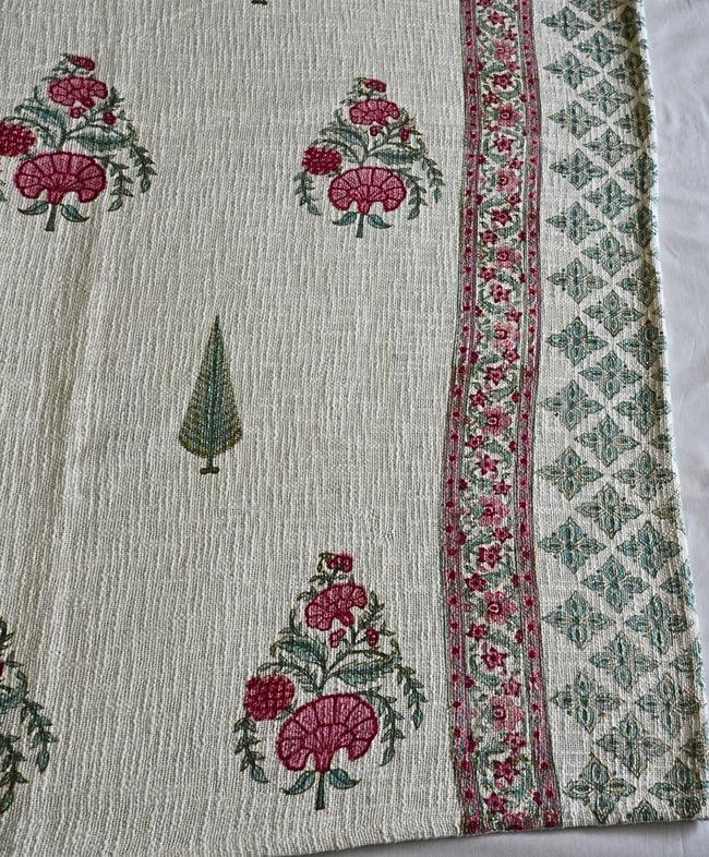 Blush Kora – Minimal Cotton Bedcover in Slub Weave | Handmade in India - Aavya Homes