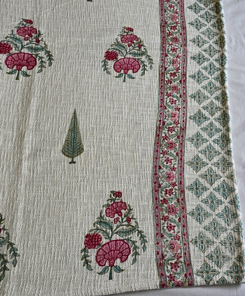 Blush Kora – Minimal Cotton Bedcover in Slub Weave | Handmade in India - Aavya Homes