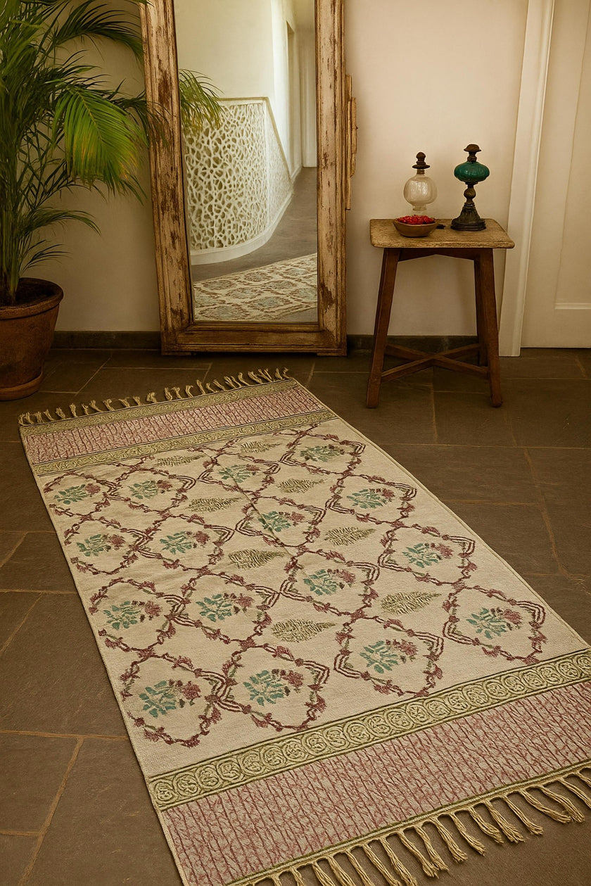 Boho Bliss Rustic rug| Aavya Homes - Aavya Homes