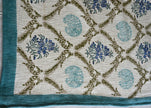 Coastal Fern – Slub Cotton Bedcover for Summer Homes | Handmade in India - Aavya Homes