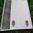 Crimson Bloom – Hand Block Printed ,Soft Cotton Bath Towel (Quick Dry, 100% Cotton) - Aavya Homes