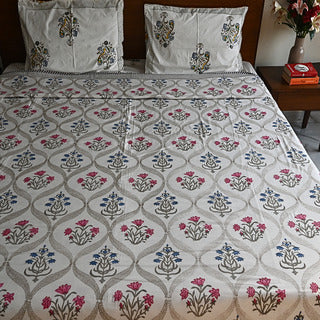 Floral Serenity Cotton Dohar – Soft Cotton, Handcrafted, Lightweight Quilt🌿🌸 (3-Layer All season Quilt)