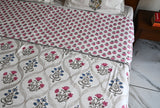 Floral Serenity Cotton Dohar – Soft Cotton, Handcrafted, Lightweight Quilt🌿🌸 (3-Layer All season Quilt) - Aavya Homes