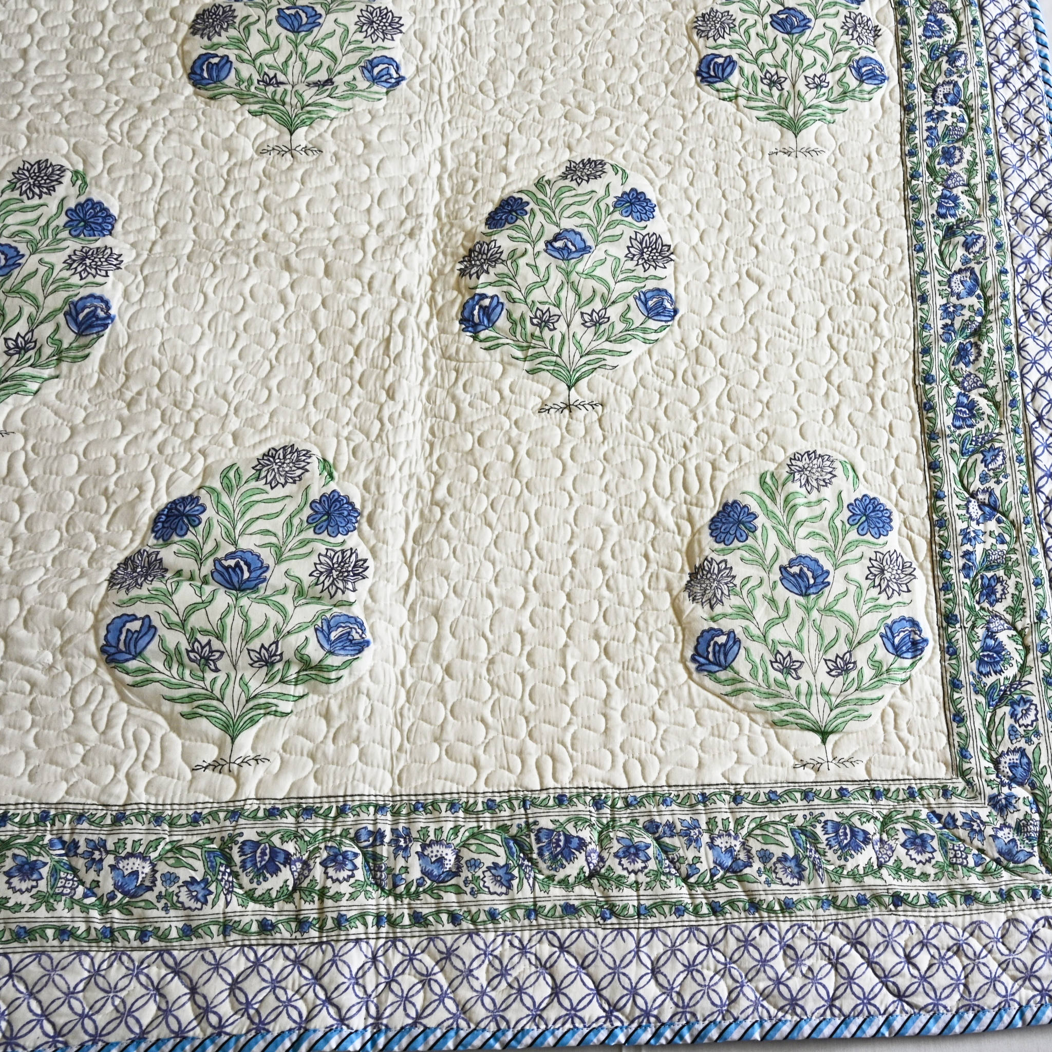 Forest Flow Quilted Bedcover | Handcrafted Cotton all weather Quilt – Aavya Homes - Aavya Homes