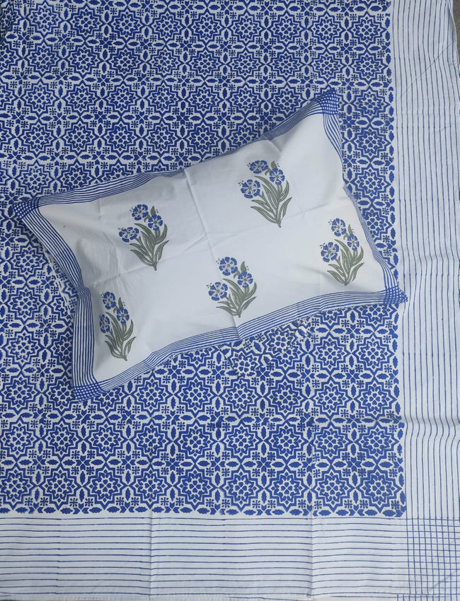 Forget your blues | Pure Cotton bedsheet| Premium Perkale 300 tc - Aavya Homes