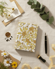 Yellow floral Handblock Diary|Aavya Homes