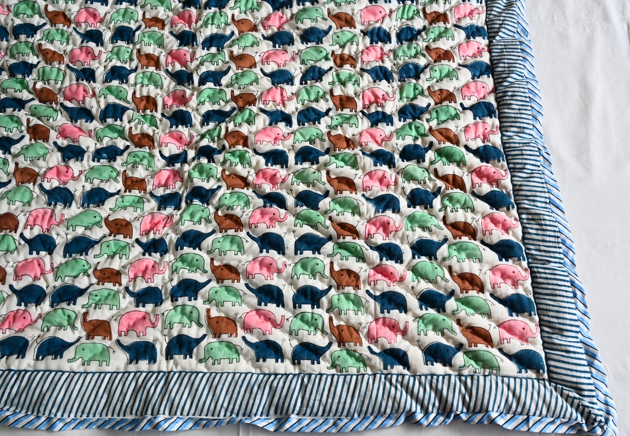 Haathi Raja 🐘 - Organic Cotton Baby Quilt (Newborn, 0 - 3 years) - Aavya Homes