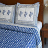 Indigo bloom Cotton Bedcover | Lightweight all weather Handcrafted Throw – Aavya Homes - Aavya Homes