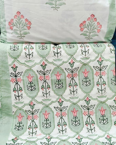 Love blooms| Pure Cotton bedsheet| Premium Perkale 300 tc - Aavya Homes