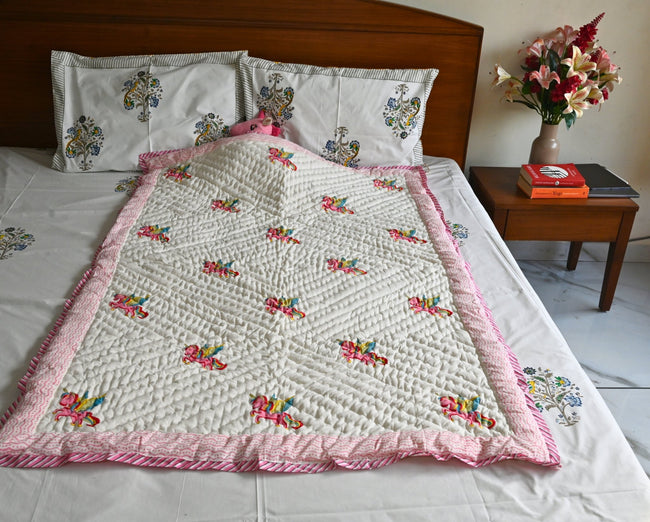 Magical Unicorn Dreams 🦄🌈 - Organic Cotton Baby Quilt (Newborn, 0 - 3 years) - Aavya Homes