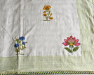 Meadow Bliss Green Dohar – Soft Cotton, Handcrafted, Lightweight Quilt🌿🌸 (3 - Layer All season Quilt) - Aavya Homes