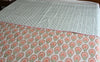 Peach Blossom Charm – Double Bed Hand Block Printed Cotton Dohar 🌿🌸 (3 - Layer All season Quilt) - Aavya Homes
