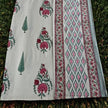 Rosé Garden – Hand Block Printed Soft Cotton Bath Towel (Quick Dry, 100% Cotton) - Aavya Homes