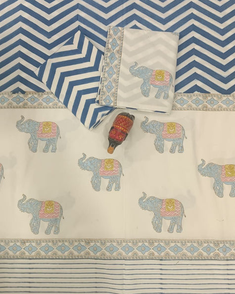 Royal elephant | Pure Cotton bedsheet| Premium Perkale 300 tc - Aavya Homes