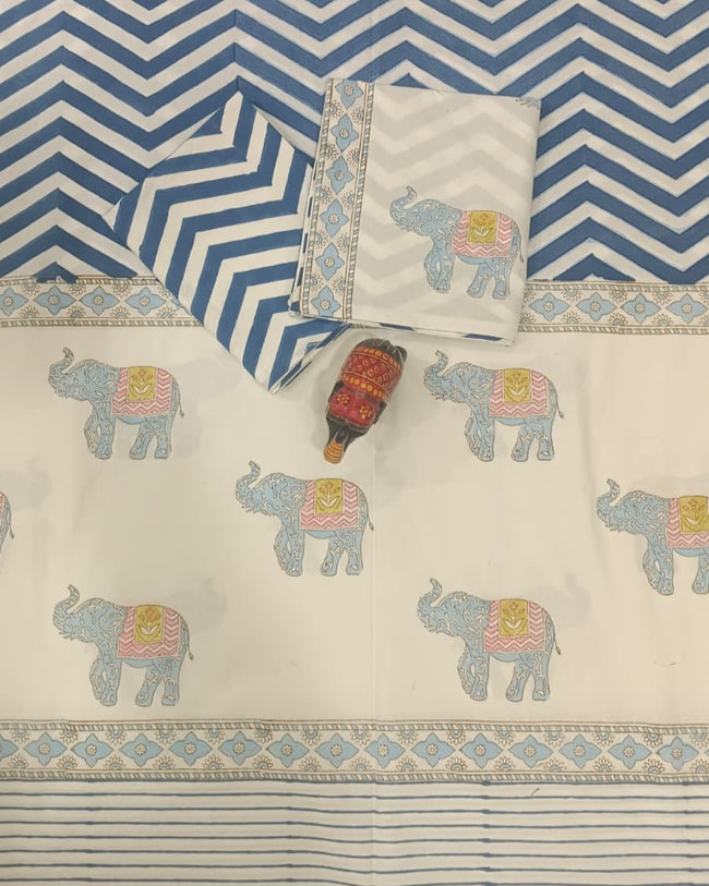 Royal elephant | Pure Cotton bedsheet| Premium Perkale 300 tc - Aavya Homes