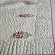 Sienna Bloom Slub Cotton Bedcover | Double bed Floral textured hand block Printed Breadspread – Aavya Homes - Aavya Homes