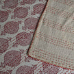Sindoori Saanjha Kantha bedcover/ Pink Begonia Kantha Quilt | Handmade Cotton Overlay – Aavya Homes - Aavya Homes