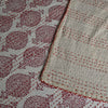 Sindoori Saanjha Kantha bedcover/ Pink Begonia Kantha Quilt | Handmade Cotton Overlay – Aavya Homes - Aavya Homes