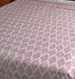 Sindoori Saanjha Kantha bedcover/ Pink Begonia Kantha Quilt | Handmade Cotton Overlay – Aavya Homes - Aavya Homes