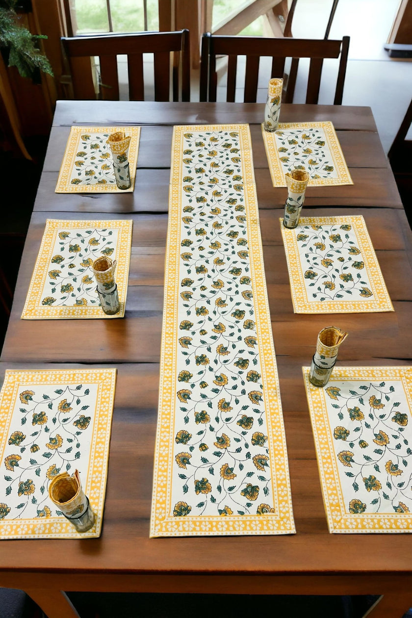 Yellow Tadka Dining Set – Premium Dining Décor - Aavya Homes